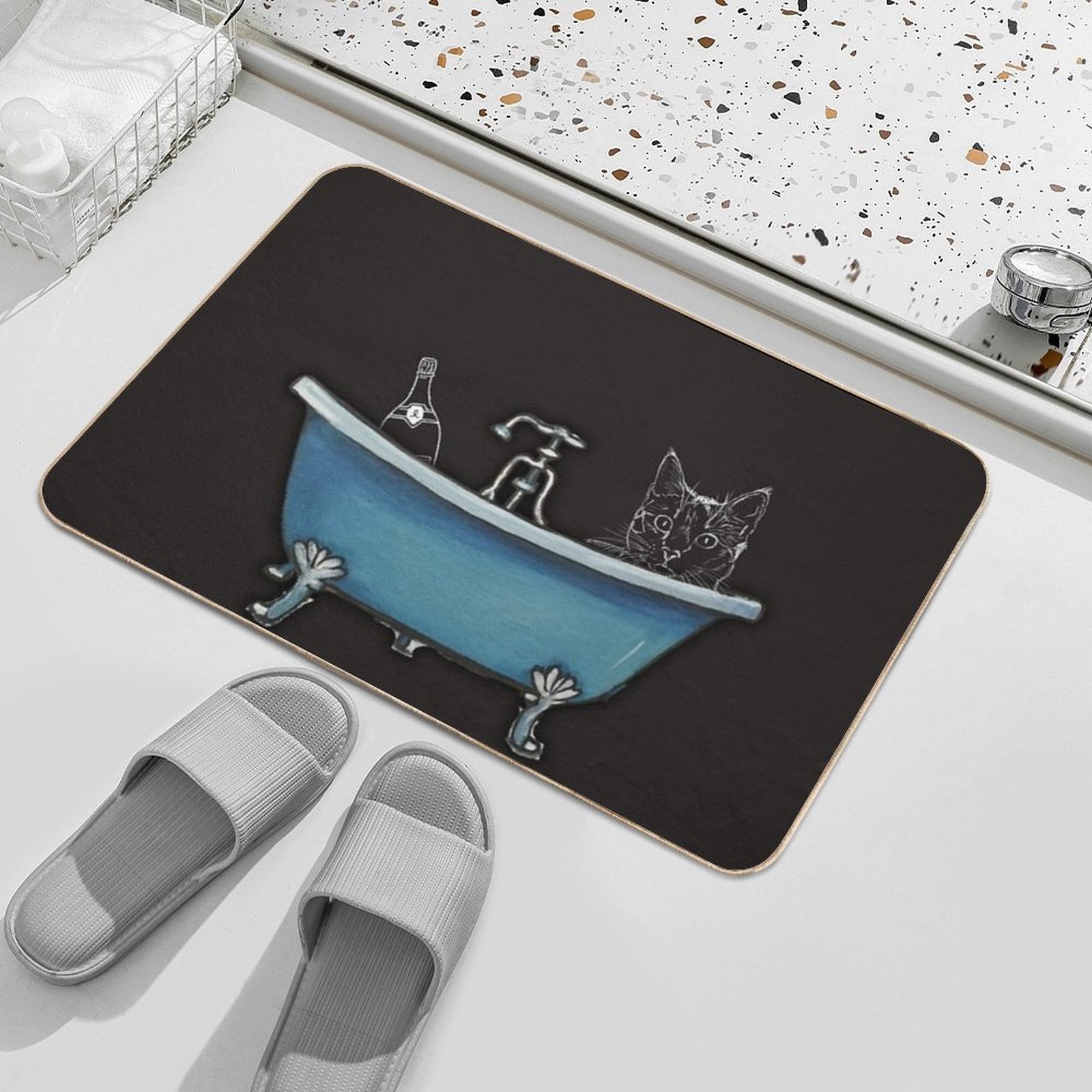 Copy of Cat Take A Bath  Multi-Purpose Bath Mat
