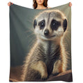 Meerkat - Cute Baby Animal Portrait Comfort Throw Blanket