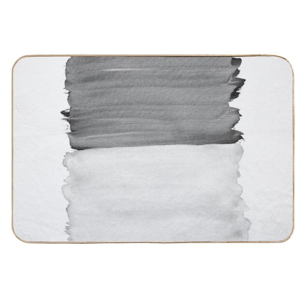 Gray Black White Abstract Minimalism #1 #minimal #ink #decor #art  Easy To Clean Bath Mat