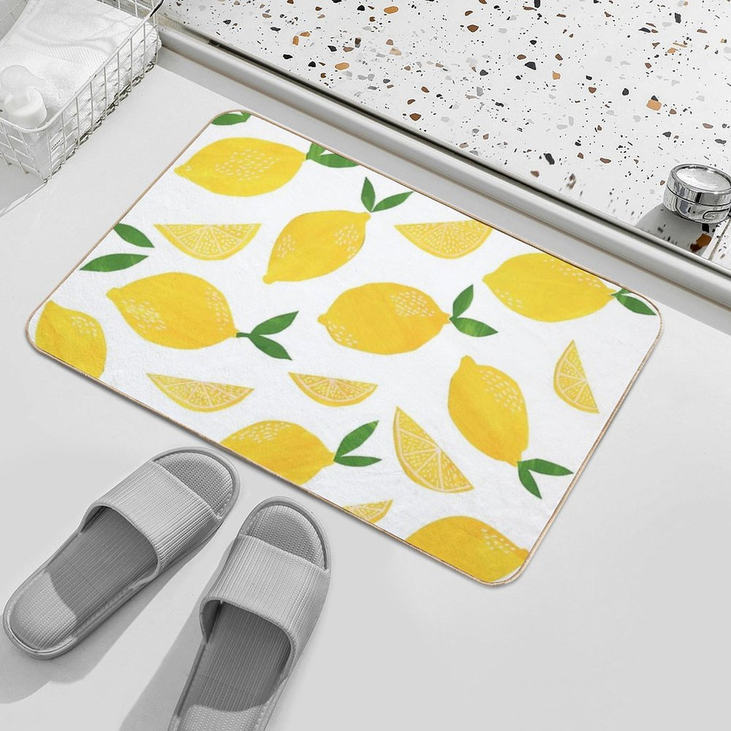Cut + Paste Lemon Pattern  Easy To Clean Bath Mat