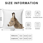 Donkey Print, Nursery, Animal, Kids Room, Modern Art, Wall Decor Soft Ultra-Soft Texture Throw Pillow