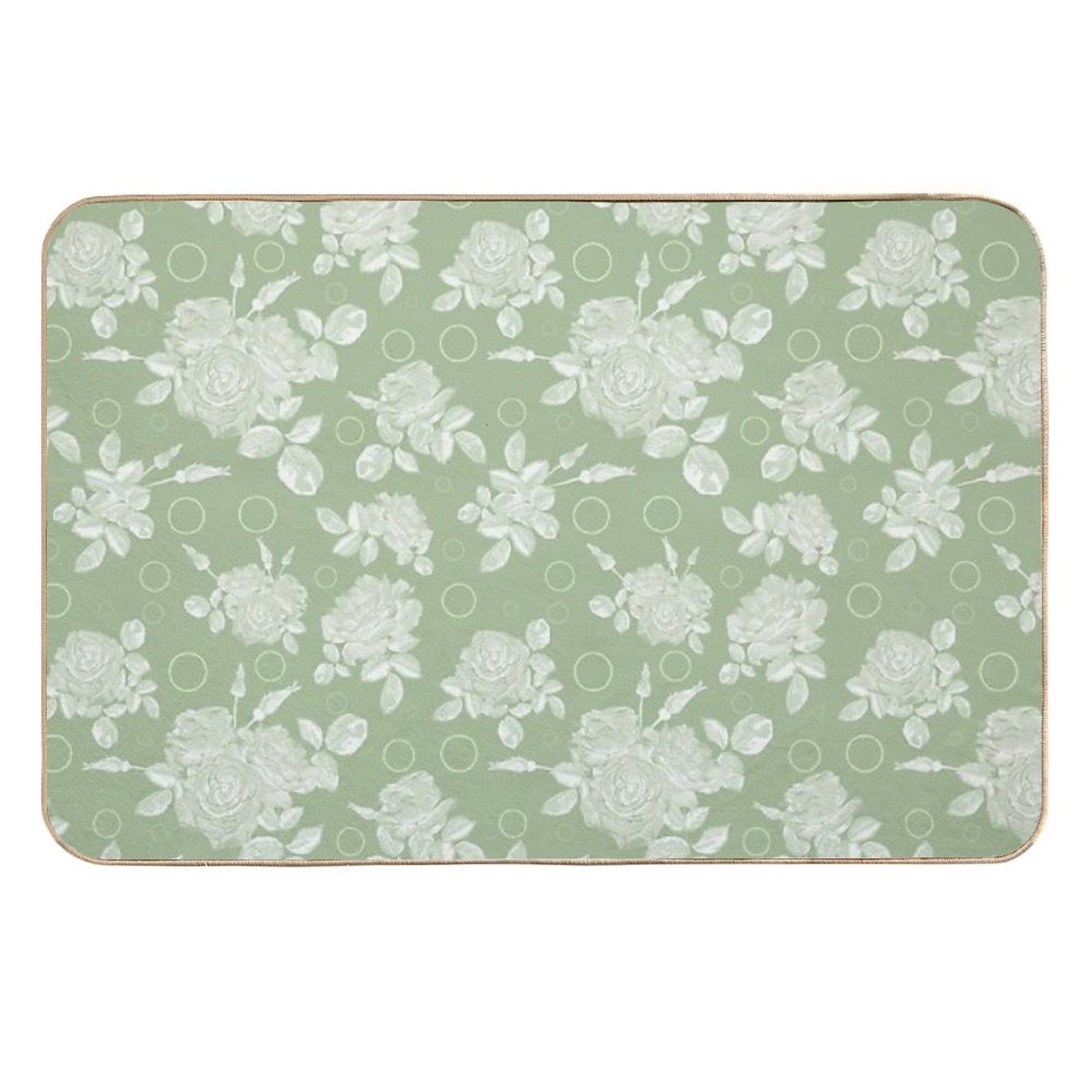 Bouquet of Roses on A Bright Green Retro Background  Stain-Proof Bath Mat