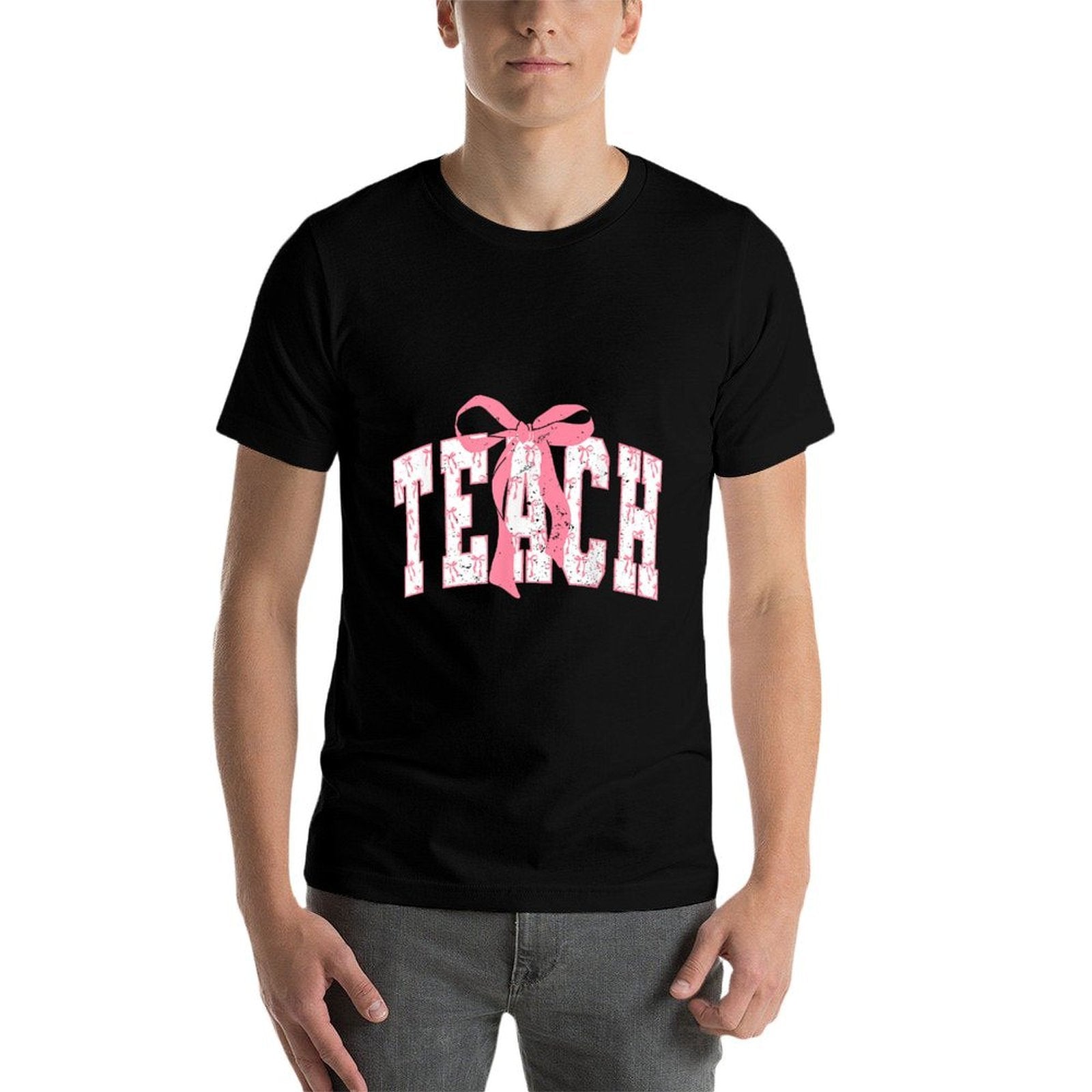 Teach Coquette Bow Teacher Happy First Day Back To School  Durable T-Shirt