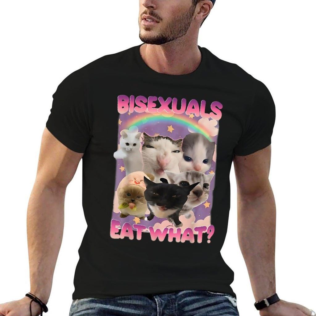 Bisexuals Eat What Funny Cat Unicorn Meme LGBT Humor  Versatile T-Shirt