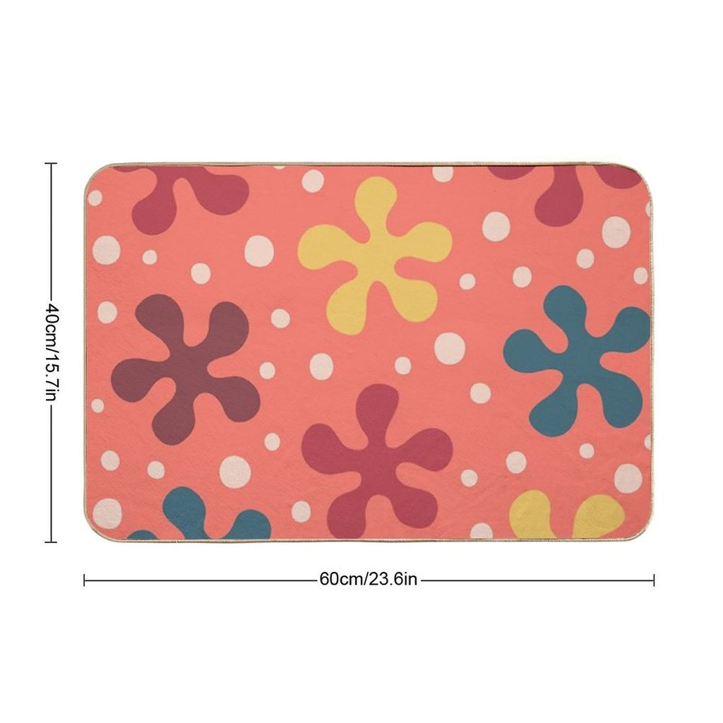 Pretty Mid Century Modern Floral Pattern 849  Odorless Bath Mat