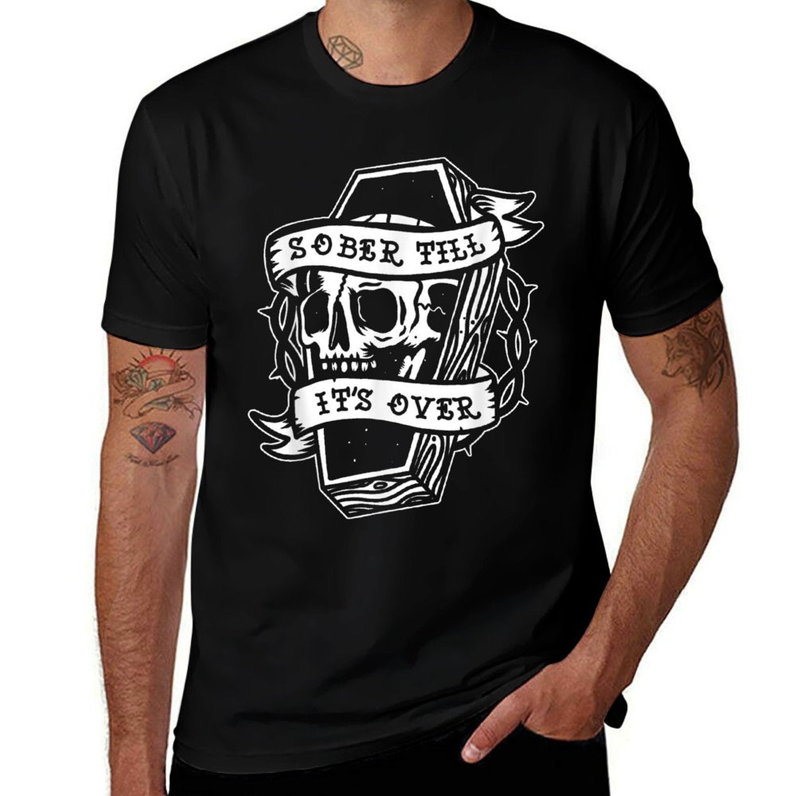 Sober Till Its Over AA NA Gift Recovery 12 Steps Sobriety  Heathered Texture T-Shirt