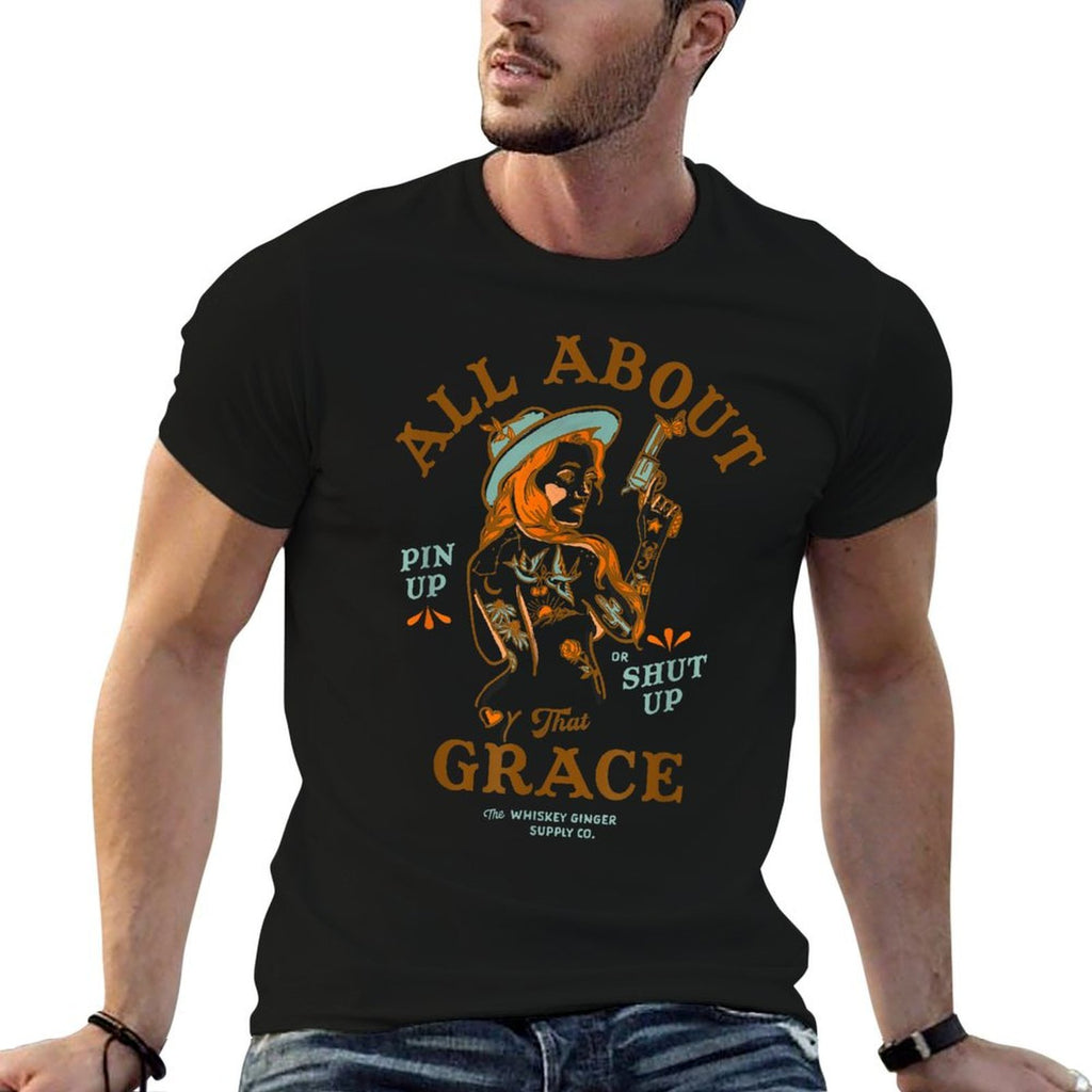 That Grace Womens Badass Redhead Tattoo Pin Up Girl  Quick-drying T-Shirt