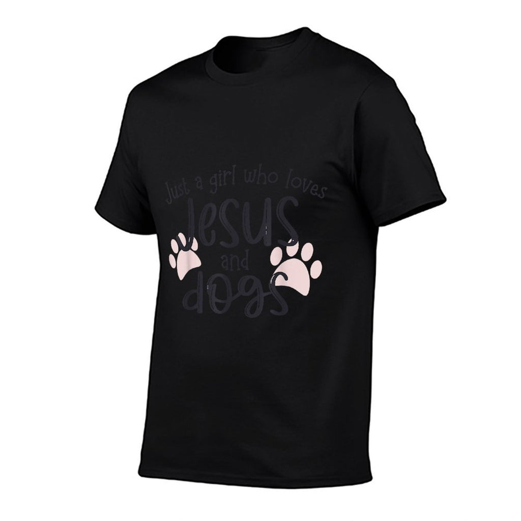 Just A Girl Who Loves Jesus And Dogs  Fade-proof Color T-Shirt