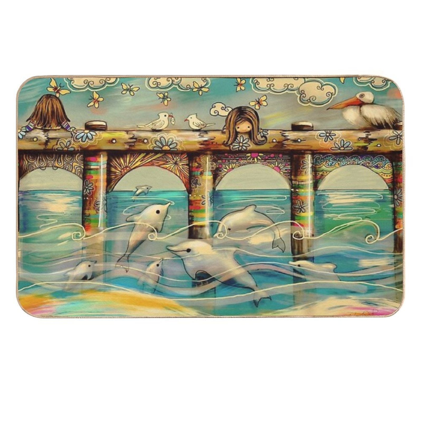 Dolphin Pier  Long-Lasting Bath Mat