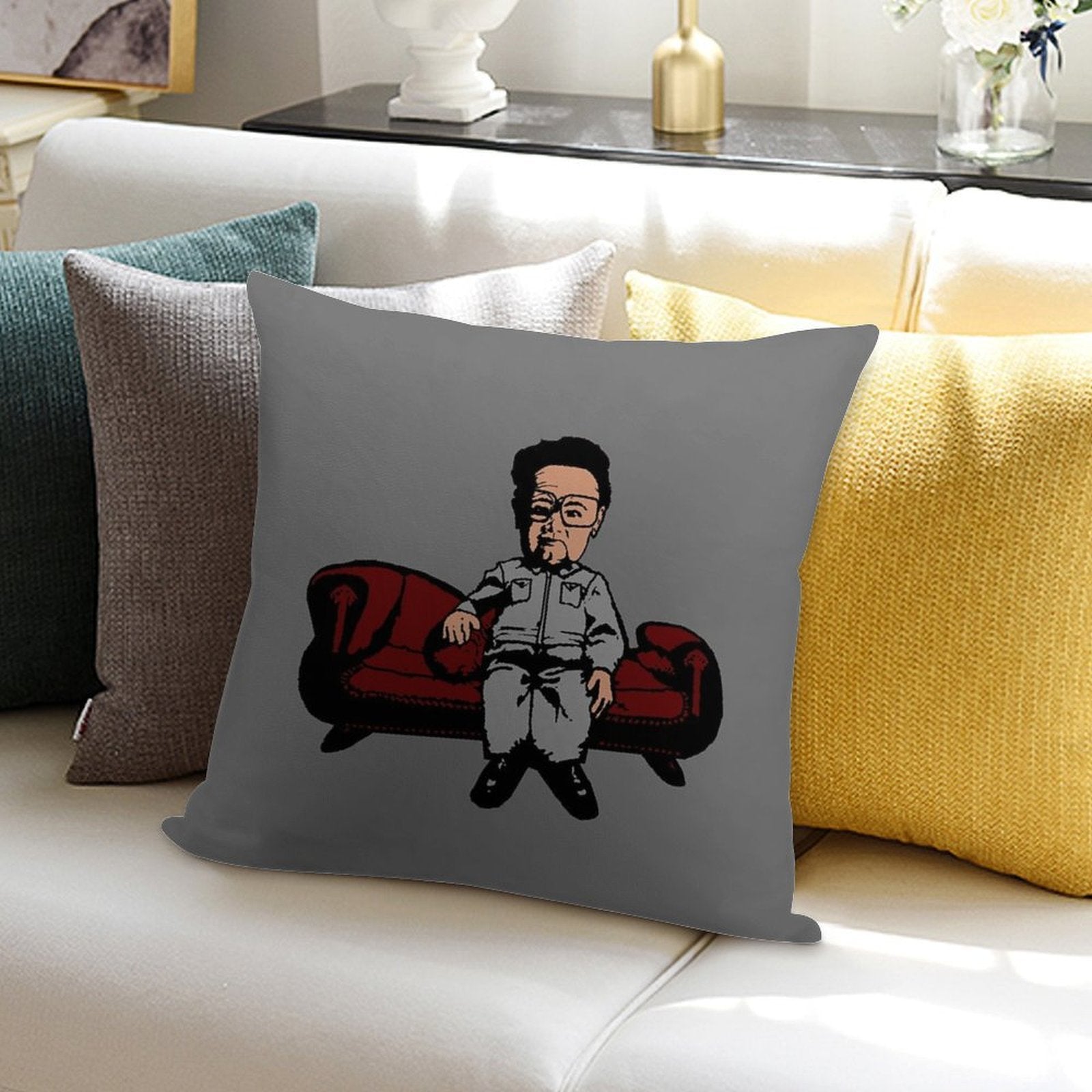 King Of North Korea Soft Skin-Friendly Throw Pillow