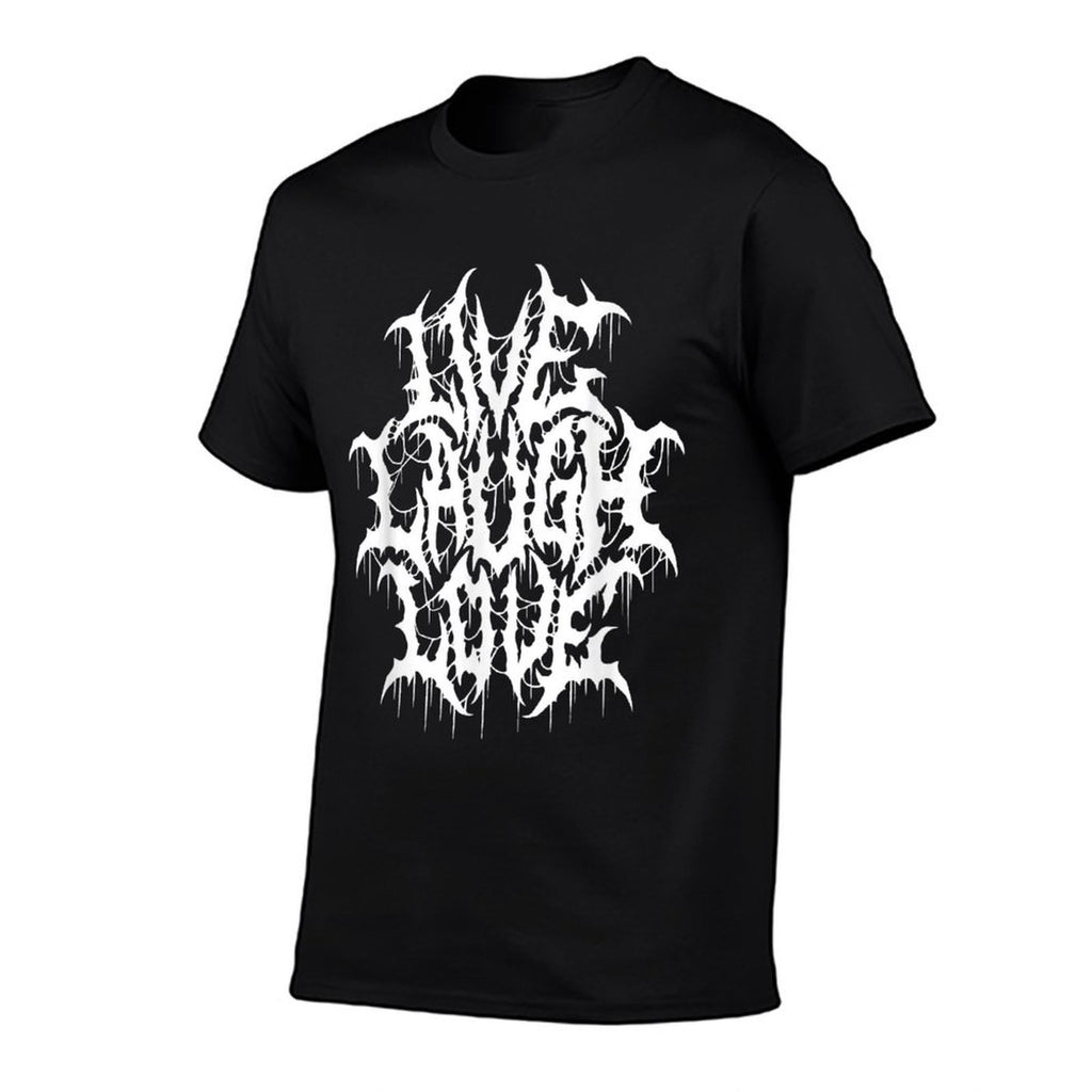 Live Laugh Love Black Metal Parody Funny Typography  Polyester Blend T-Shirt