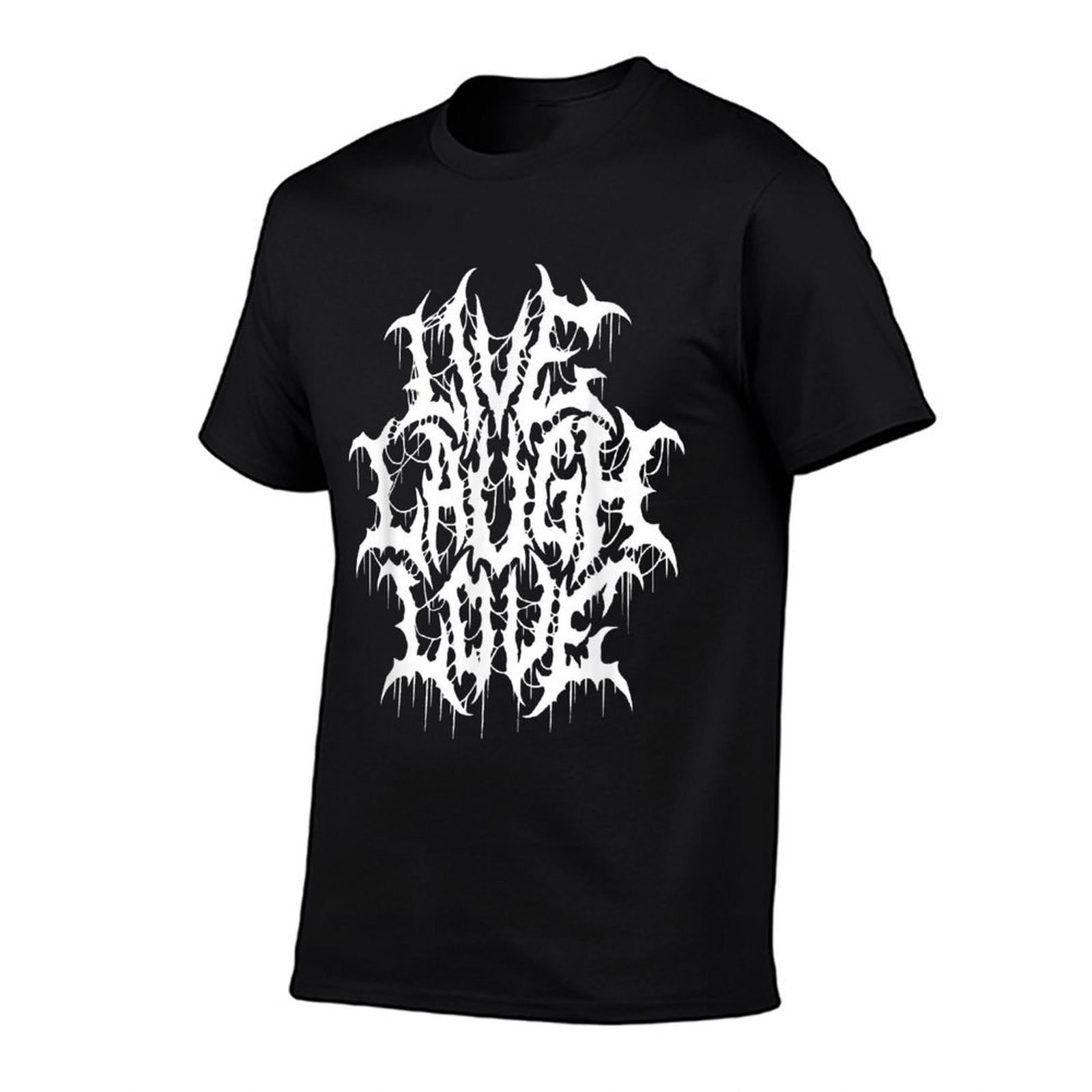 Live Laugh Love Black Metal Parody Funny Typography  Polyester Blend T-Shirt