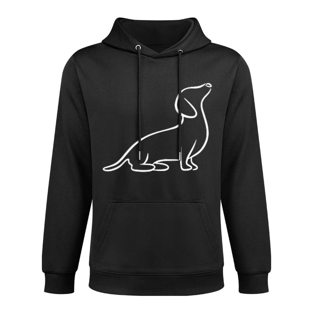 Dachshund Line Art Cute Doxie Wiener Dog for Woman Kids Cotton-Polyester Blend Hoodie