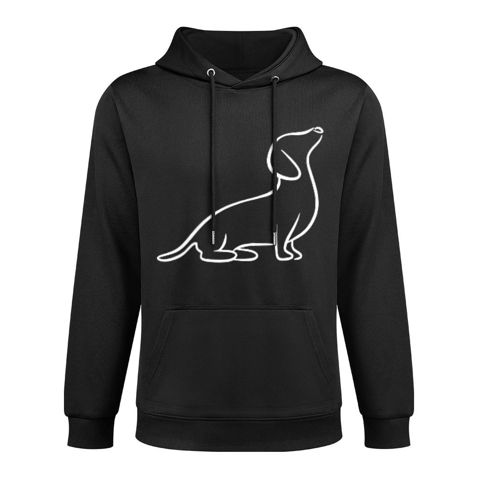 Dachshund Line Art Cute Doxie Wiener Dog for Woman Kids Cotton-Polyester Blend Hoodie