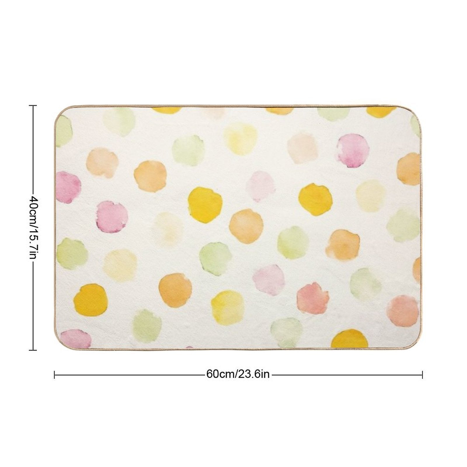 Dotty Grove – Abstract Watercolor Polka Dots  Fade-Resistant Bath Mat
