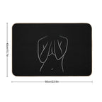 Naked Girl Line Art Drawing - Bashful Brianna  Rapid-Drying Bath Mat