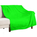 PLAIN SOLID COLOR BRIGHTEST NEON ELECTRIC GREEN Durable Throw Blanket