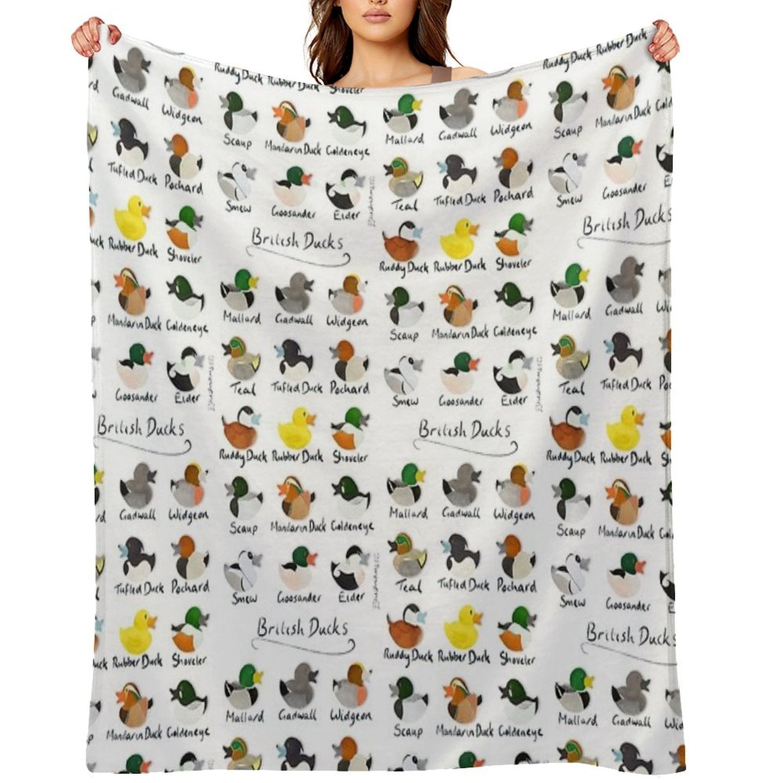 Guide to British Ducks Shrink-resistant Throw Blanket