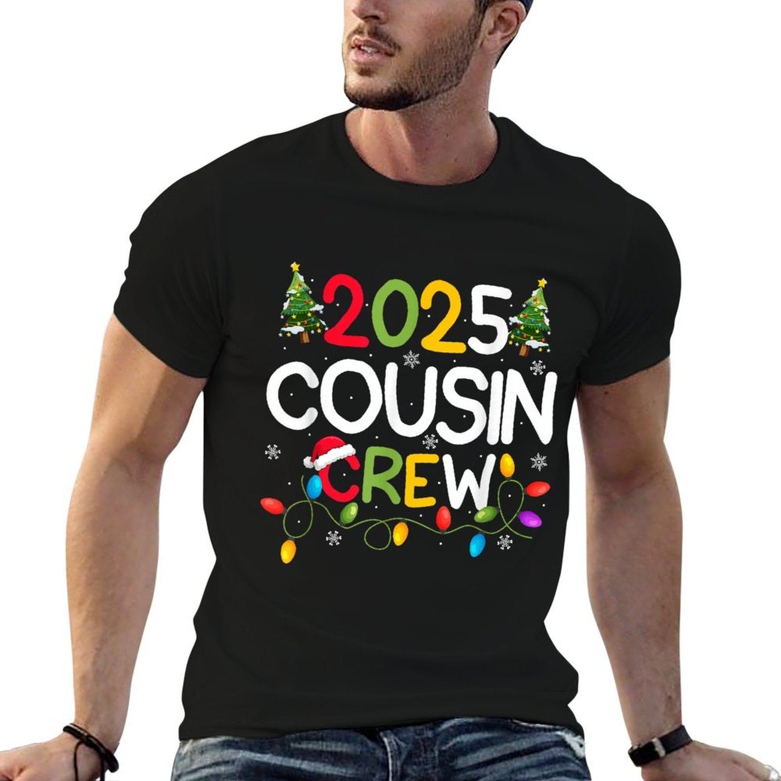 Cousin Crew 2025 Christmas Family Adult Kids Holiday Xmas  Relaxed-fit T-Shirt