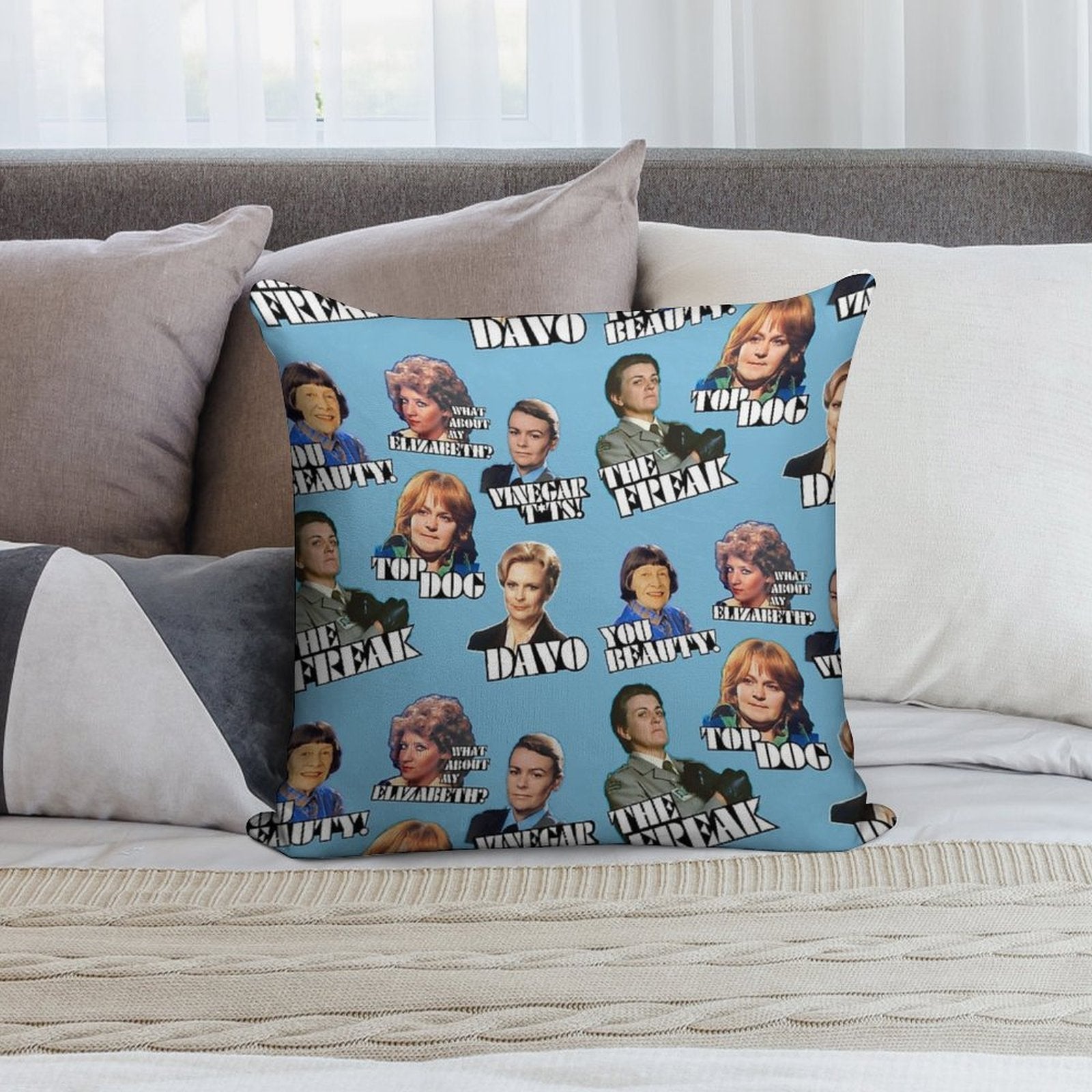 PRISONER CELL BLOCK H - Vintage Style Character Art - Cast Stars Soft Warmth Comfort Throw Pillow