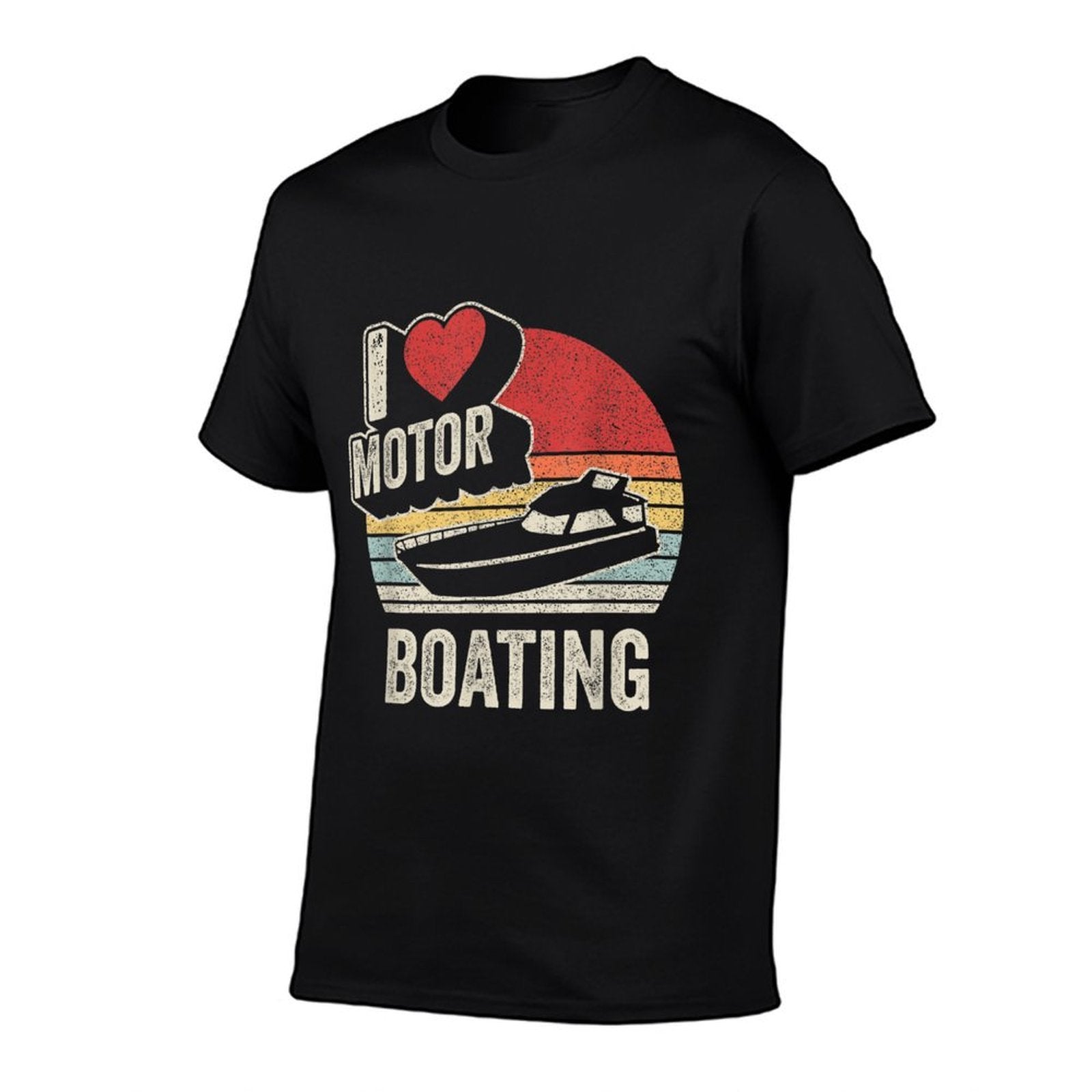 Vintage Retro I Love Motor Boating Funny Boater  Trendy Pattern T-Shirt
