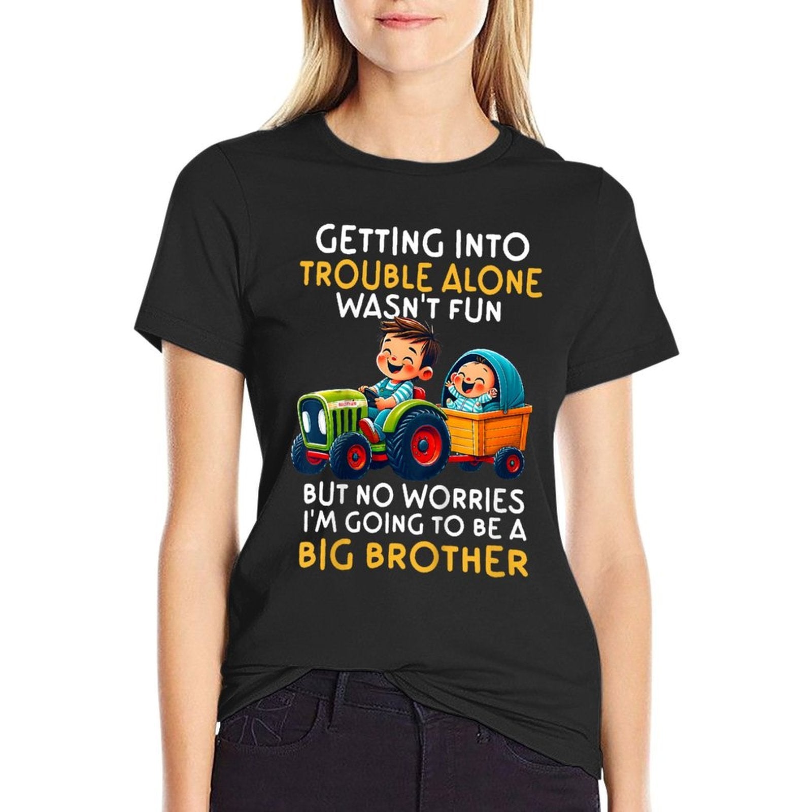 Kids Promoted to Big Brother 2025 Funny Tractor Boys Big Brother  Quick-drying T-Shirt