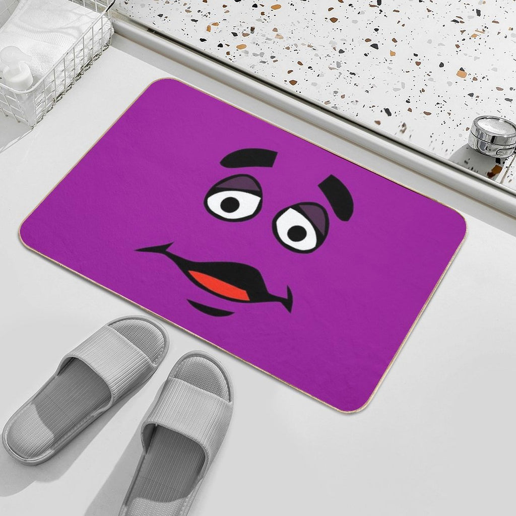 Grimace Cartoon Design - Transparent Background  Long-Lasting Bath Mat