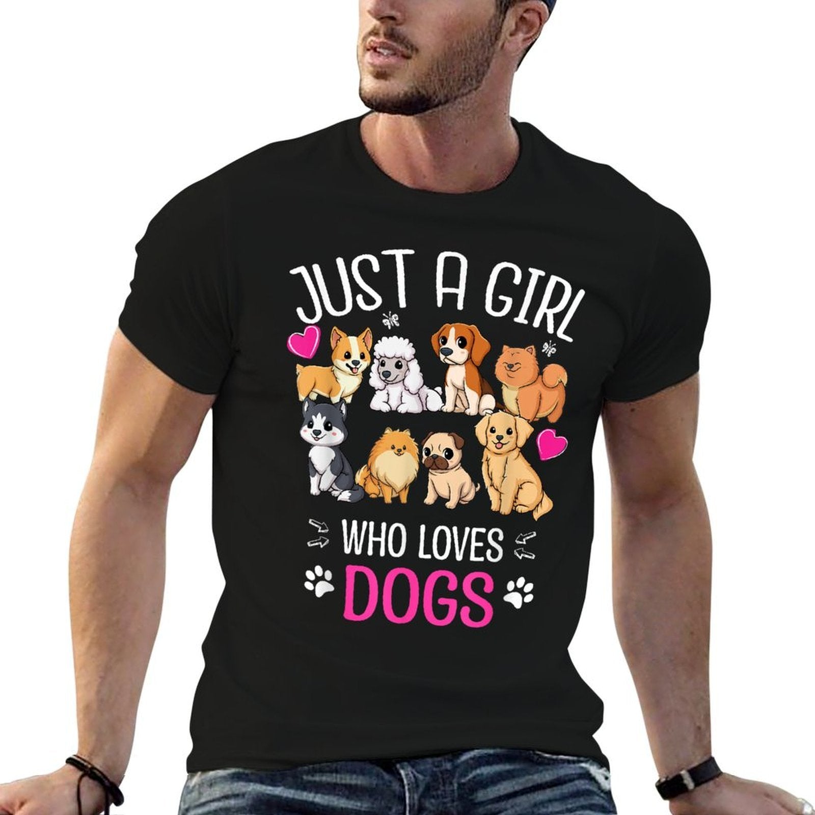 Just A Girl Who Loves Dogs - Funny Puppy I Love Dogs Gift  Affordable Price T-Shirt