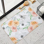Beautiful Pastel Flowers Pattern on Marble  Versatile Bath Mat