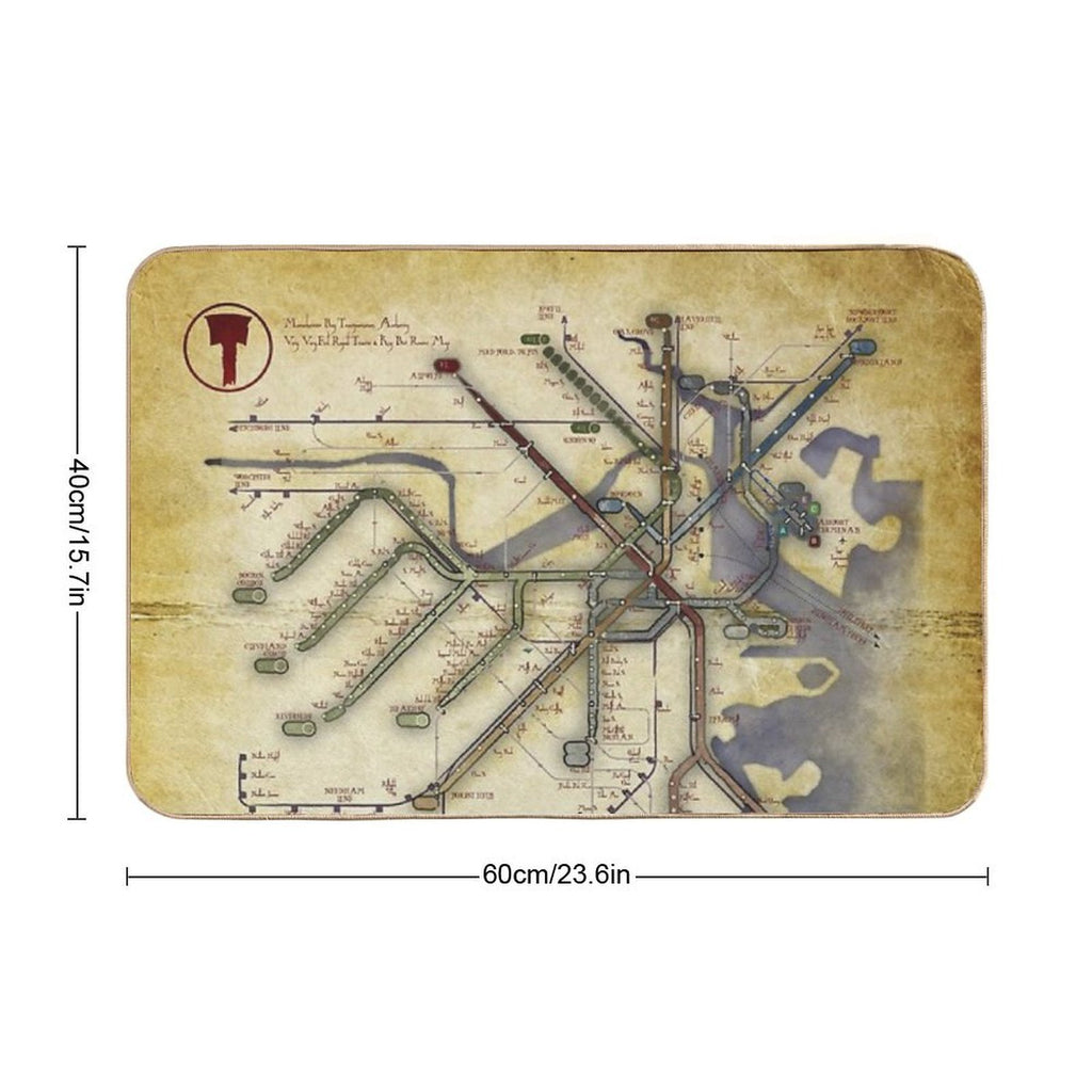 An Ancient T Map  Toxin-Free Bath Mat