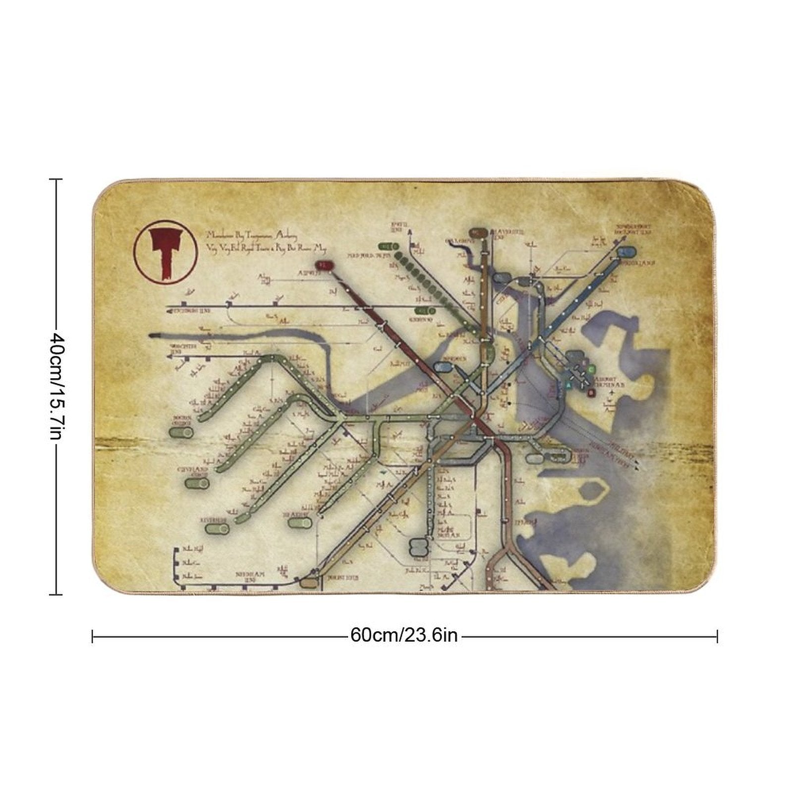 An Ancient T Map  Toxin-Free Bath Mat