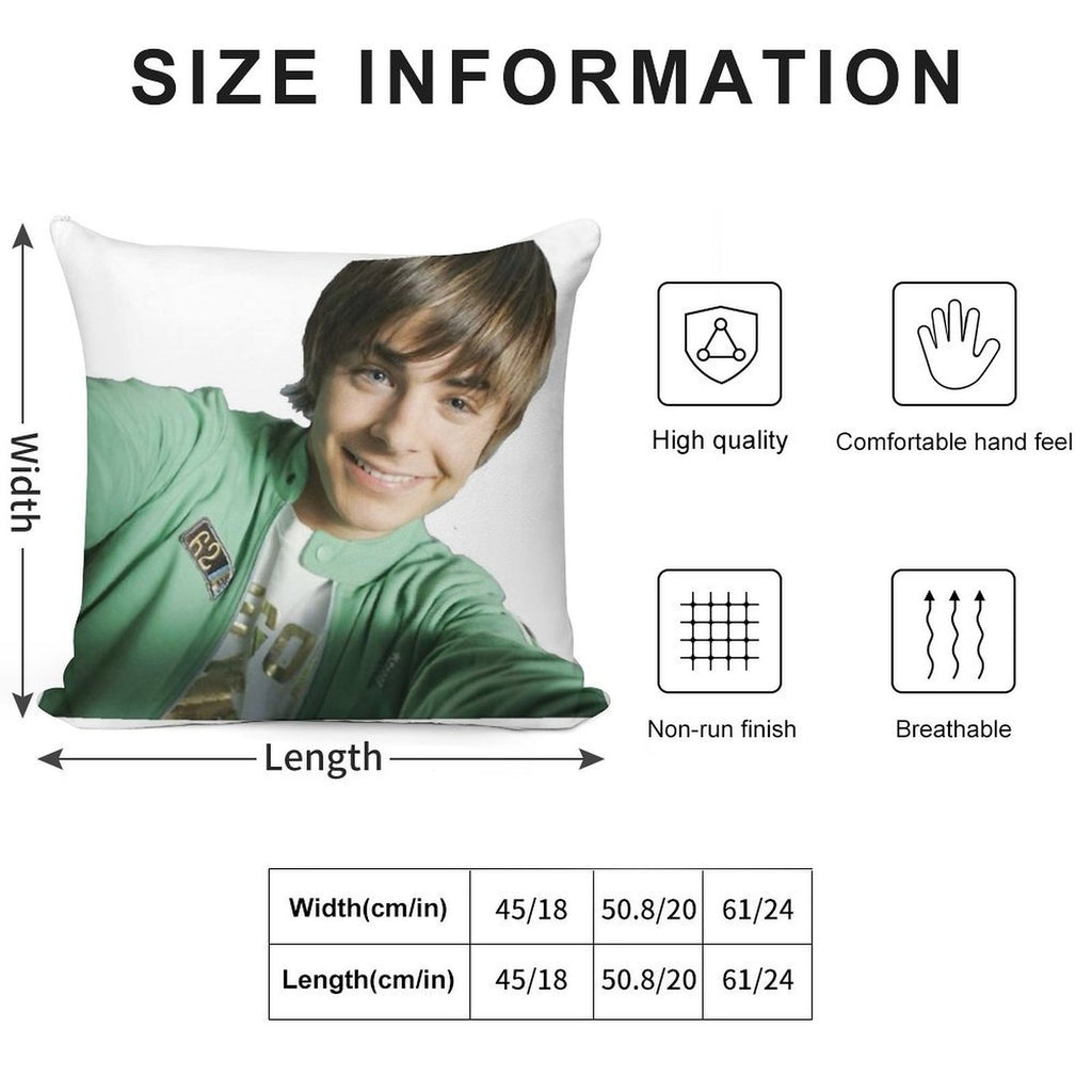 Zac Efron Selfie Soft Gift Ready Throw Pillow