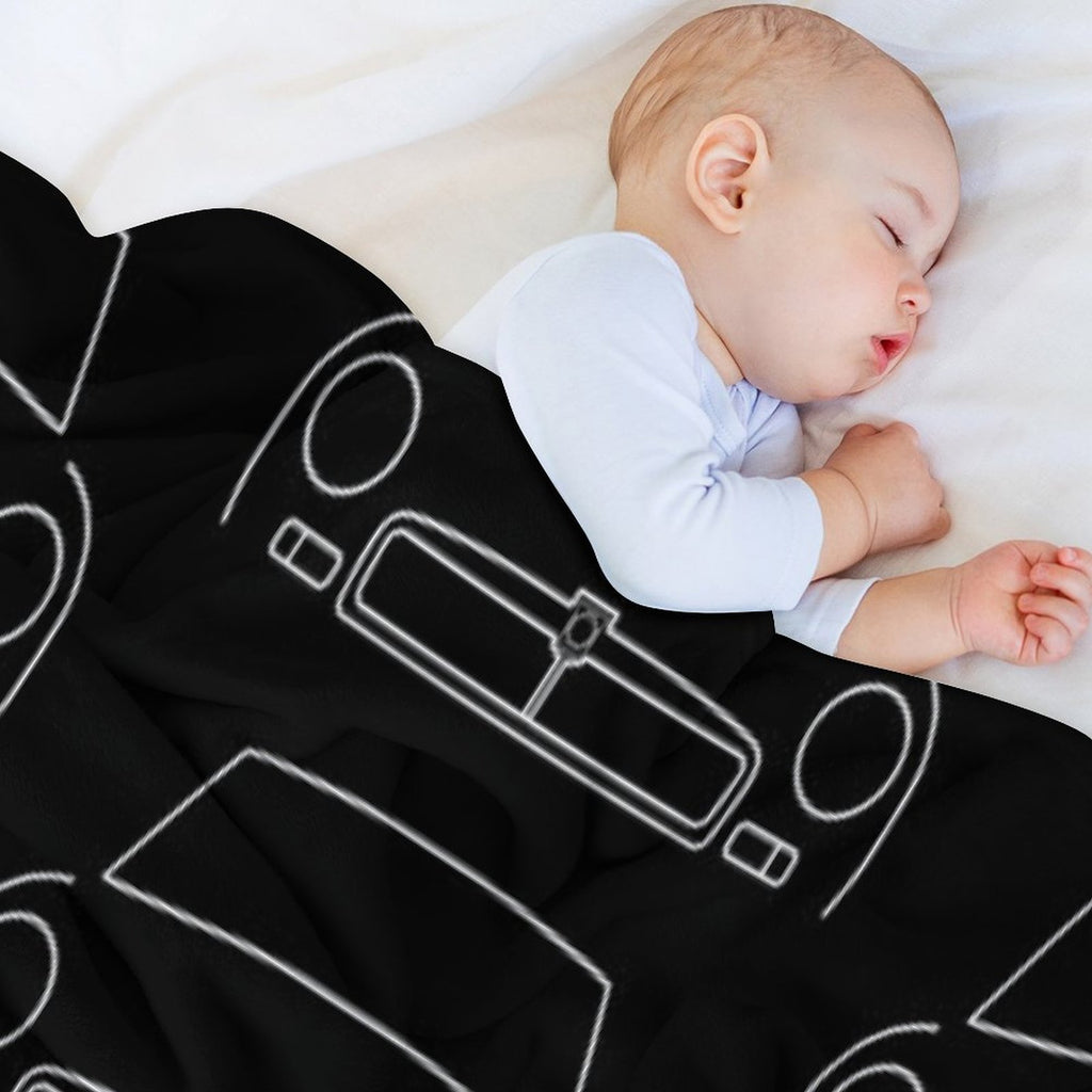 MGB Classic Car Outline Graphic (white) Multi-functional Throw Blanket