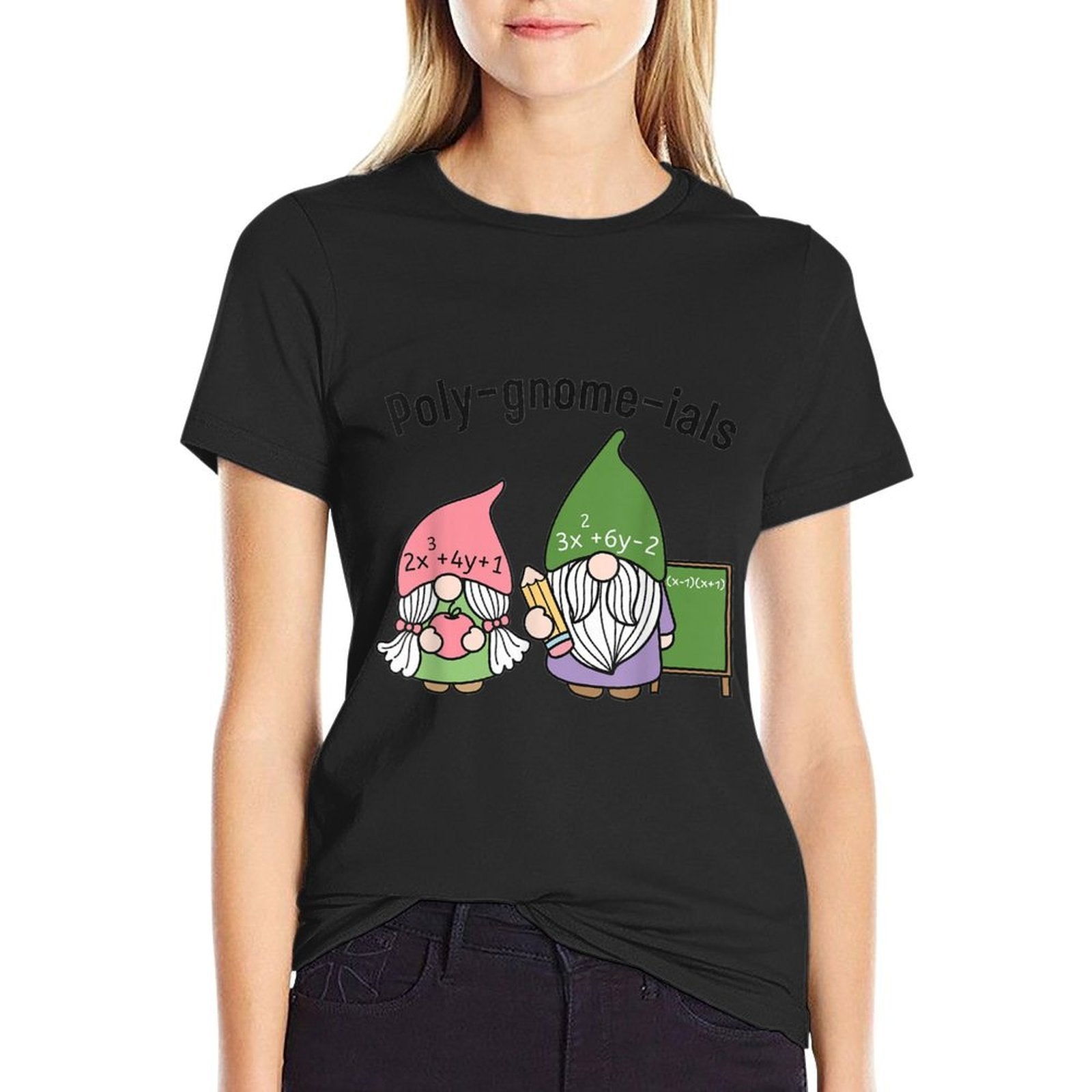 Funny Math Teacher Poly-gnome-ials Algebra Teacher Calculus  Tagless Design T-Shirt