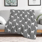 German Wirehaired Pointer Silhouette(s) Easy Care Throw Blanket