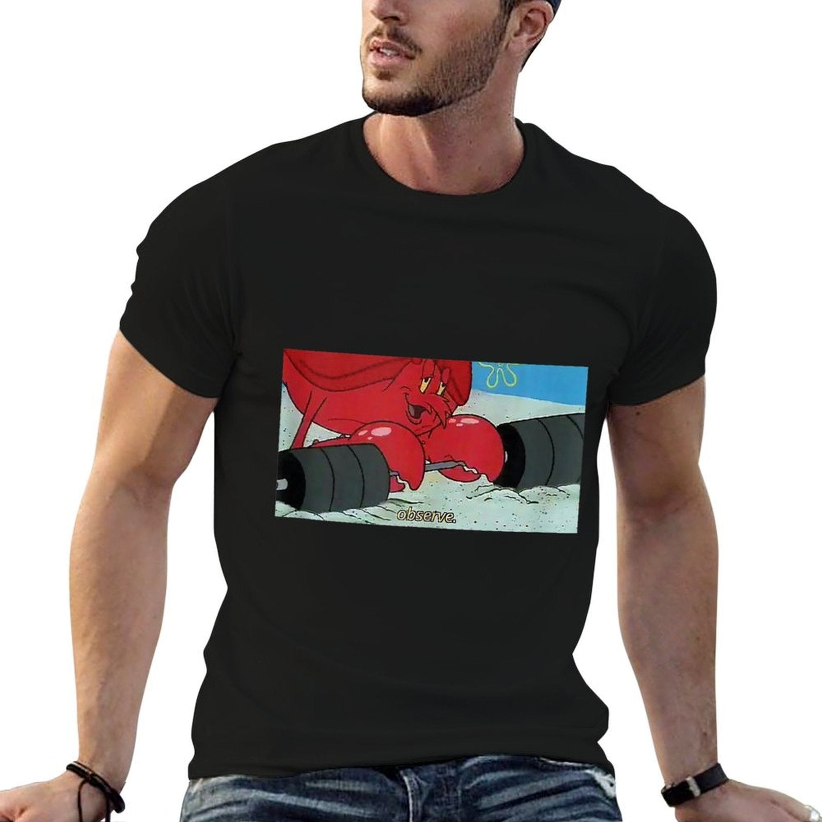 Larry The Lobster Observe Meme  Oversized Silhouette T-Shirt