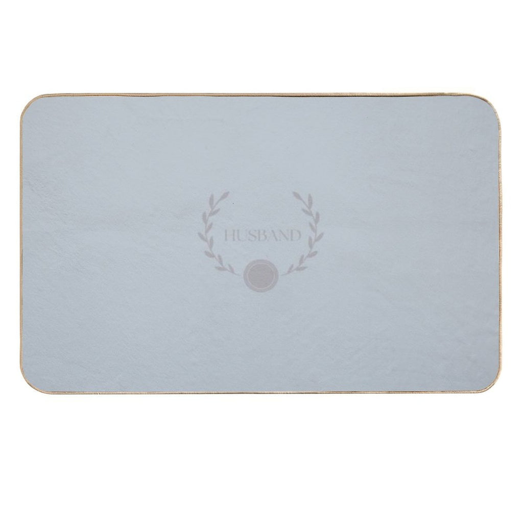 Husband Silver Laurel Wreath with Sun Plate on Silver Foil Background Wedding by Voluting  Long-Lasting Bath Mat