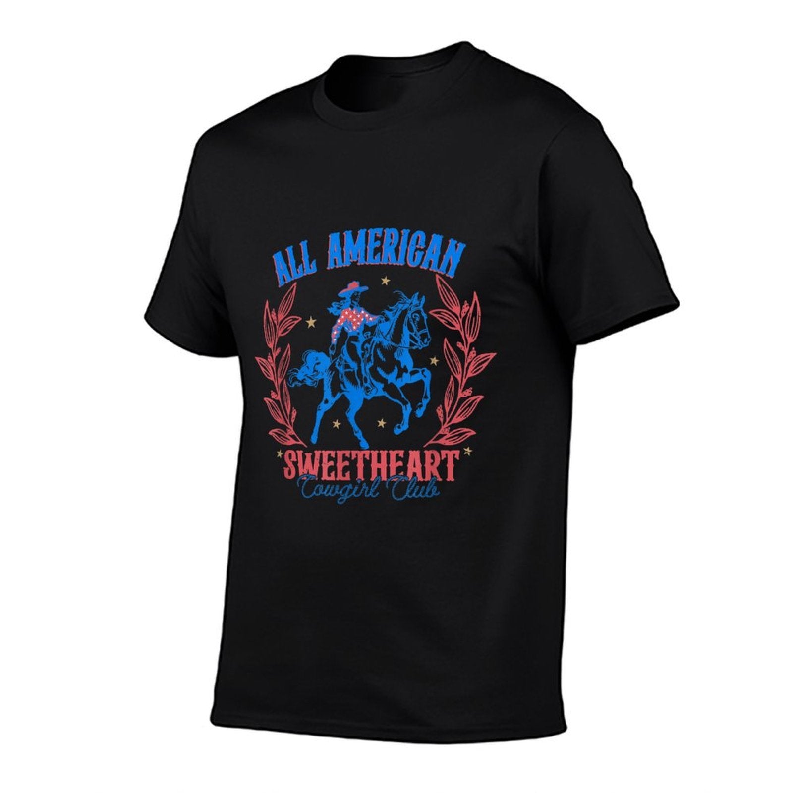 All American Cowgirl Sweetheart Club 4th Of July Western Comfortable T-Shirt