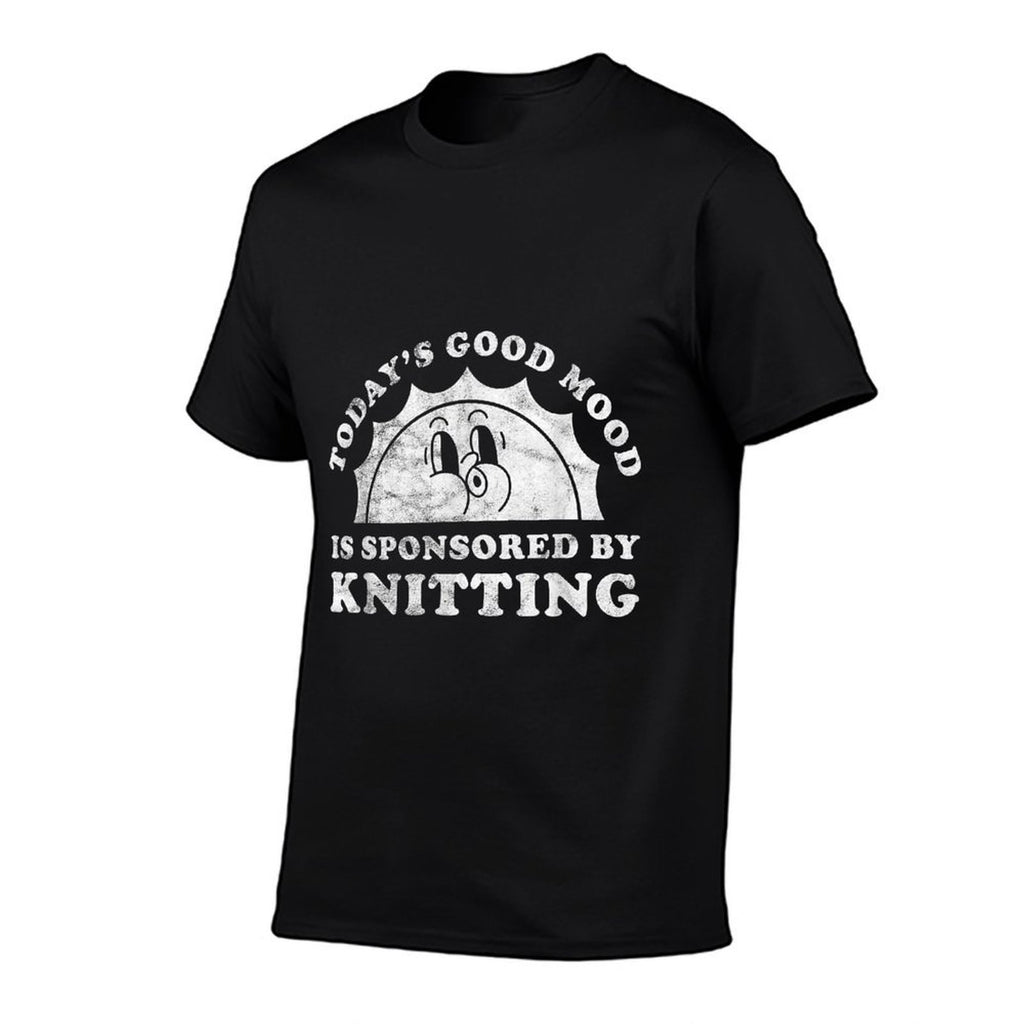 Funny Cute Retro Vintage Knitting  Rolled Sleeves T-Shirt