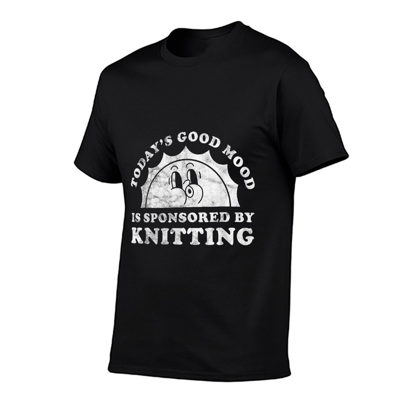 Funny Cute Retro Vintage Knitting  Rolled Sleeves T-Shirt
