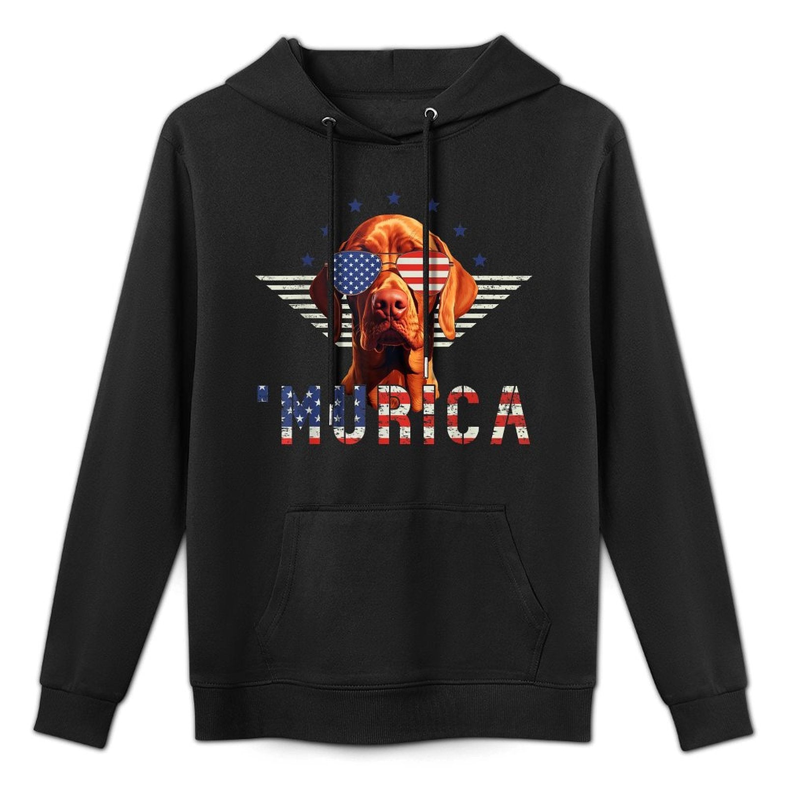 Murica Vizsla Sunglasses American 4th July Dog Owner Breathable Fabric Hoodie