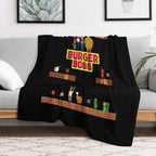 Burger Boss Pixel Art Eco-conscious Throw Blanket