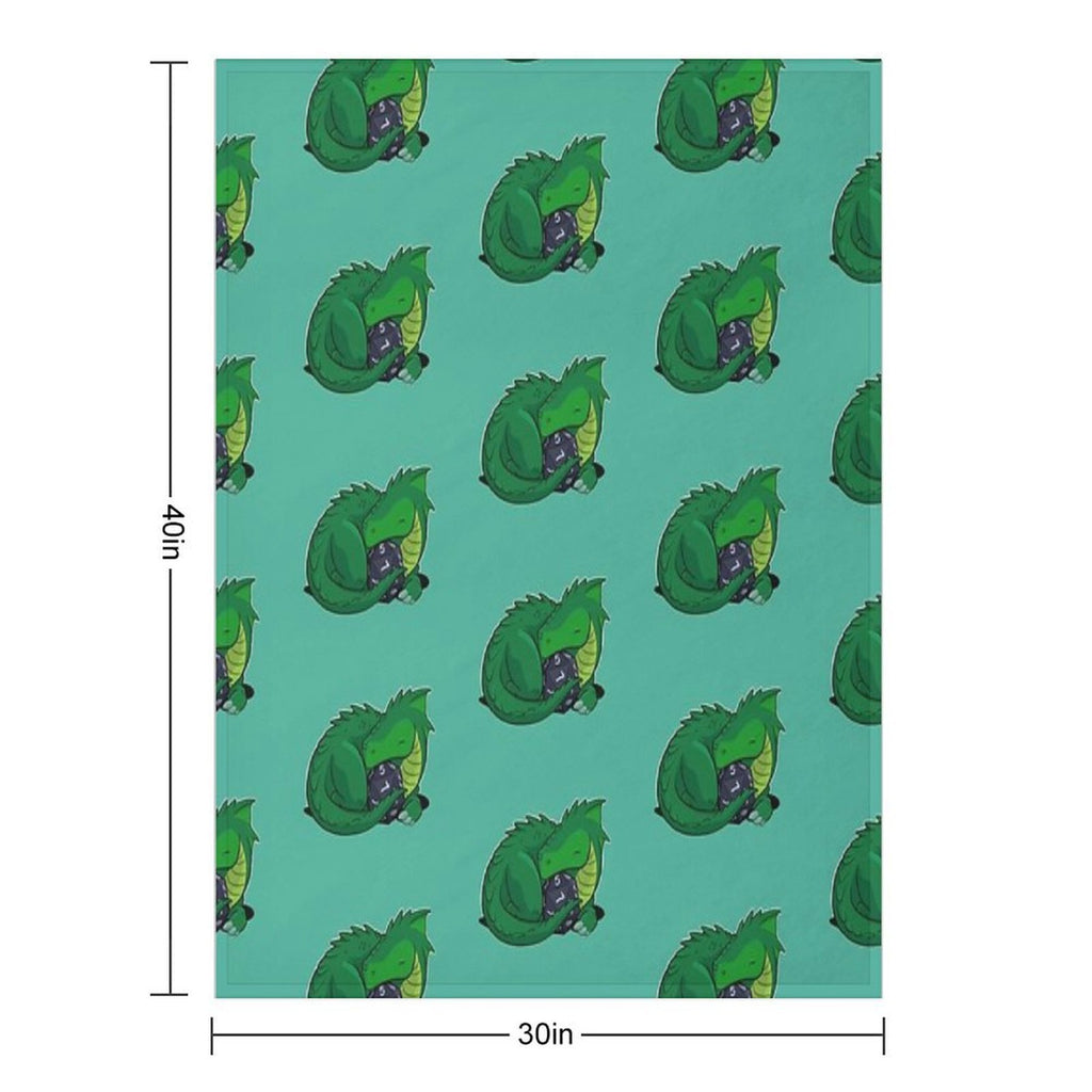 D20 Green Dragon Quick-dry Throw Blanket