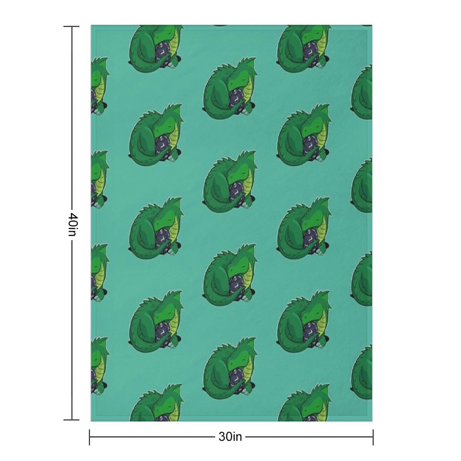 D20 Green Dragon Quick-dry Throw Blanket