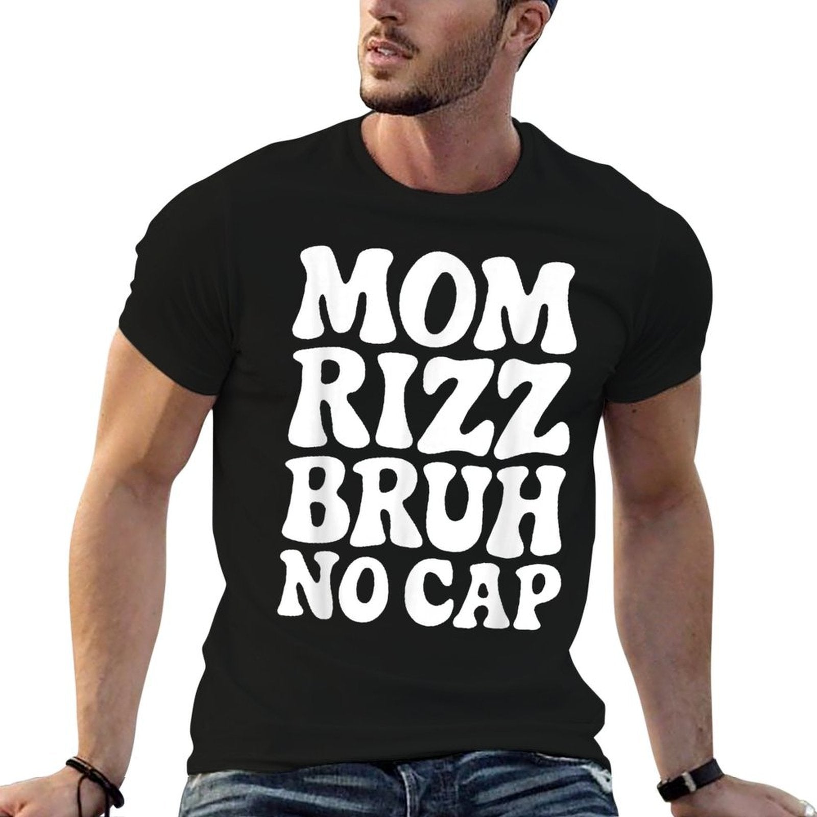 Mom Rizz Bruh No Cap Funny Mothers Day  Durable T-Shirt