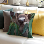 Sloth Soft Short Plush Fabric Throw Pillow