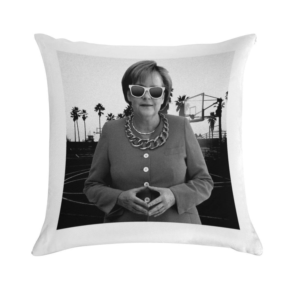 Swagela Merkel - Dark Soft Washable Throw Pillow