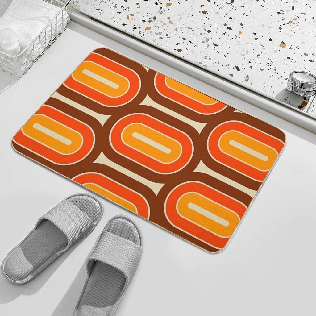 Retro Geometric Pod Design 721  Easy To Clean Bath Mat