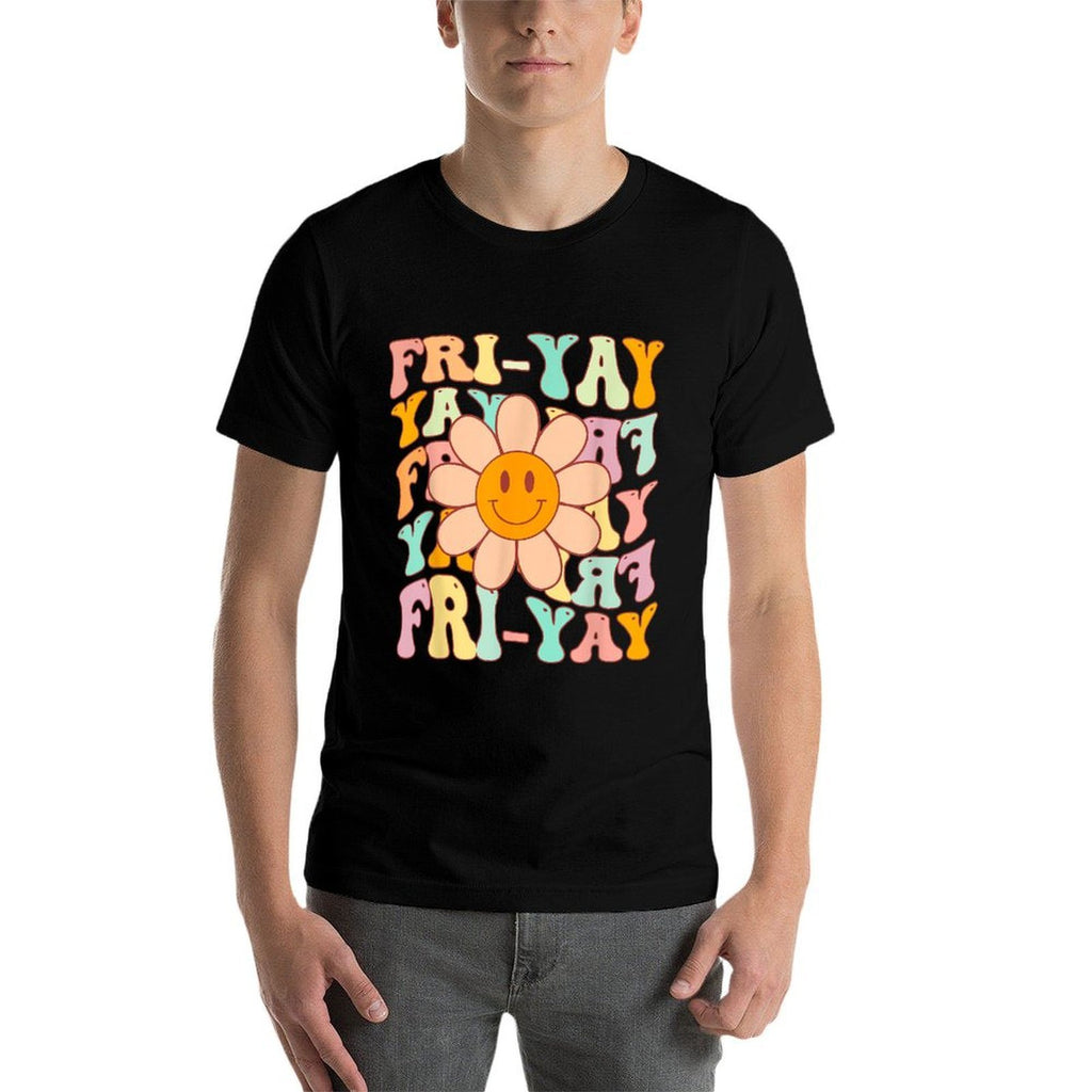 Funny Teacher Happy Friyay TGIF Friday Flower Back To School for Men Women Girls Kids  Classic T-Shirt