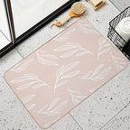 Pattern Design With Leaf Brach Drawing  Slip-Resistant Bath Mat